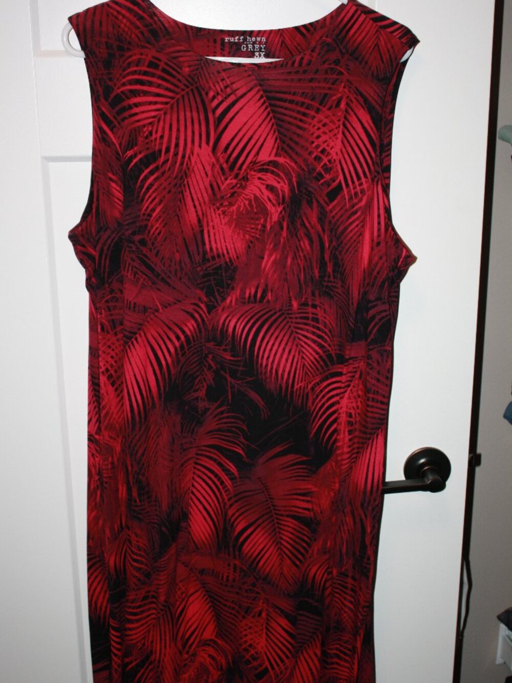 Plus Size Ruff Hewn Dress size 3X, red black floral NWOT